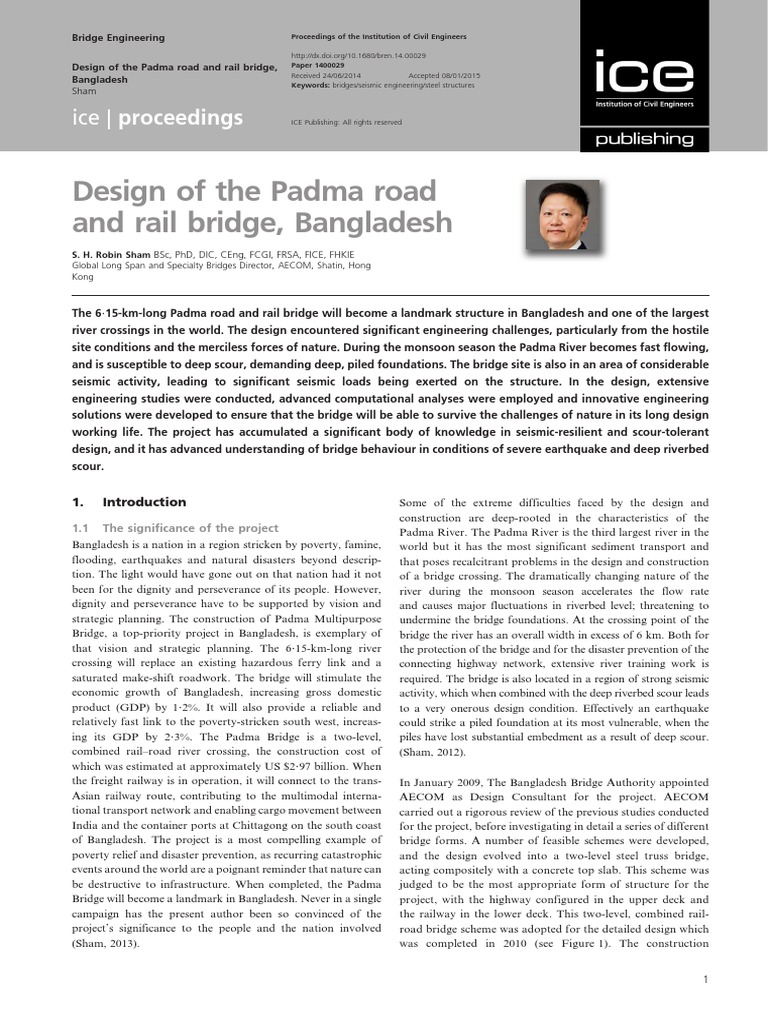 Padma Bridge Design Overview | PDF | Truss | Deep Foundation