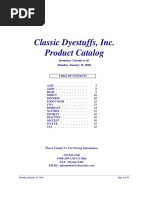 Classic Dyestuffs, Inc. Product Catalog: Monday, January 15, 2018 Inventory Current As of