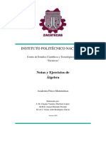 Notas y ejercicios de álgebra del IPN