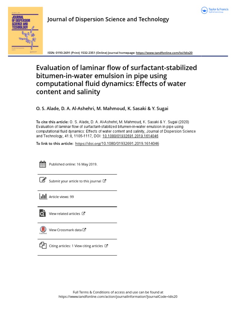 Laminar Flow of Surfactant-Stabilized Emulsion | PDF | Fluid Dynamics ...
