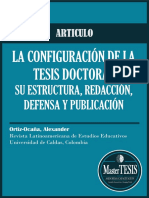 011. MasterTESIS - ARTICULO La configuración de la tesis doctoral, su estructura, redacción, defensa y publicación 2018