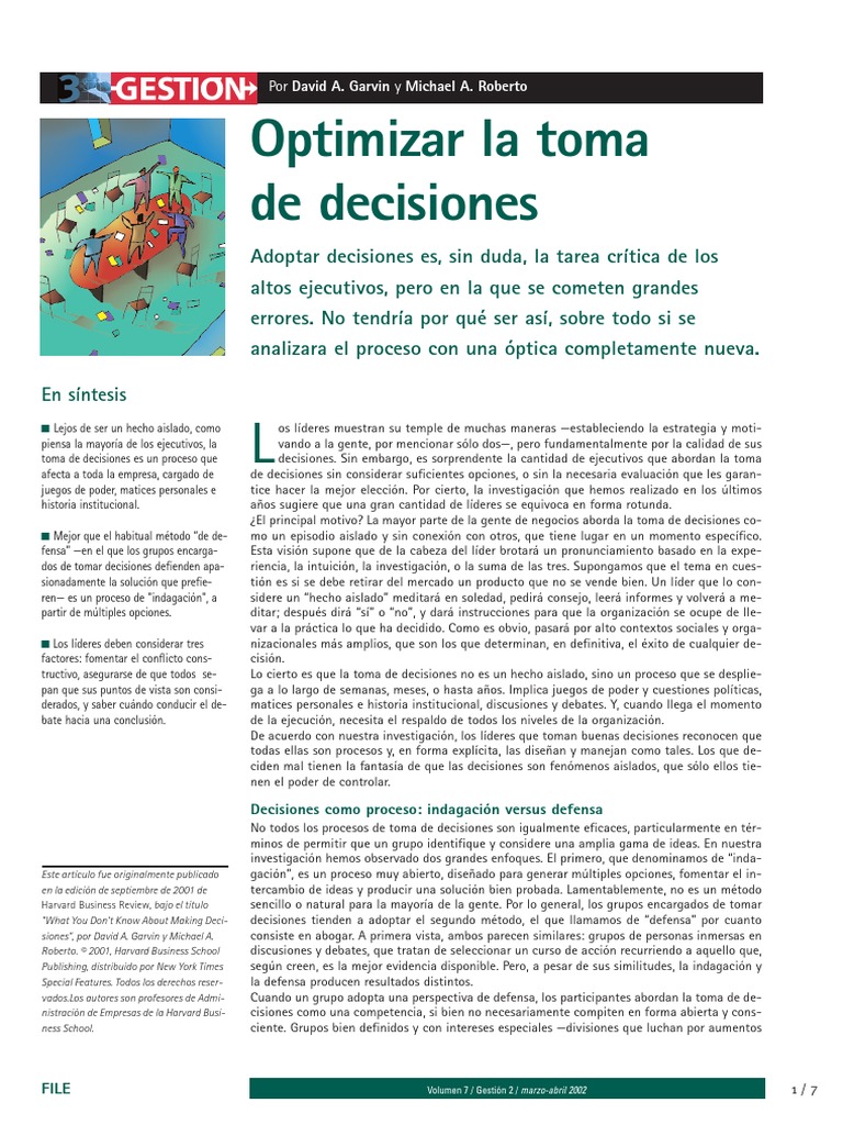 Optimizar La Toma de Decisiones PDF | PDF | Toma de decisiones ...