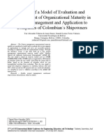 FP385 Design of A Model of Evaluation and Measurement of Organizational Maturity in Project Management and Application To Companies of Colombian S Shipowners YAIR TEHERAN