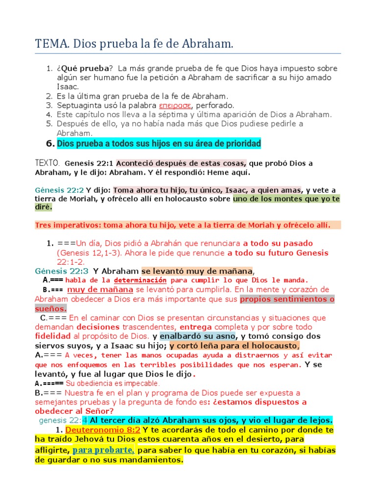 La Gran Prueba de Fe de Abraham | PDF | Abrahán | Moisés