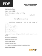 MC0069-System Analysis and Design Model Question Paper