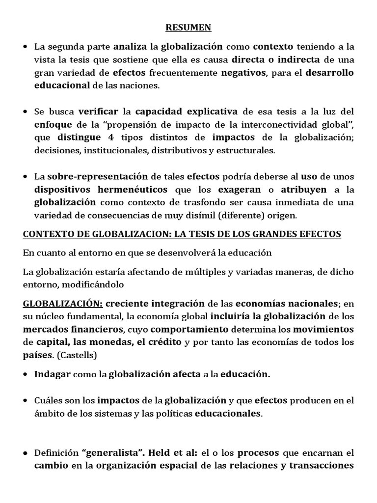 Impacto de la Globalización en Educación | PDF | Globalización | Sociedad