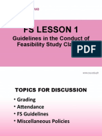 FS Lesson 1 Guidelines in The Conduct of Feasibility Study Classes