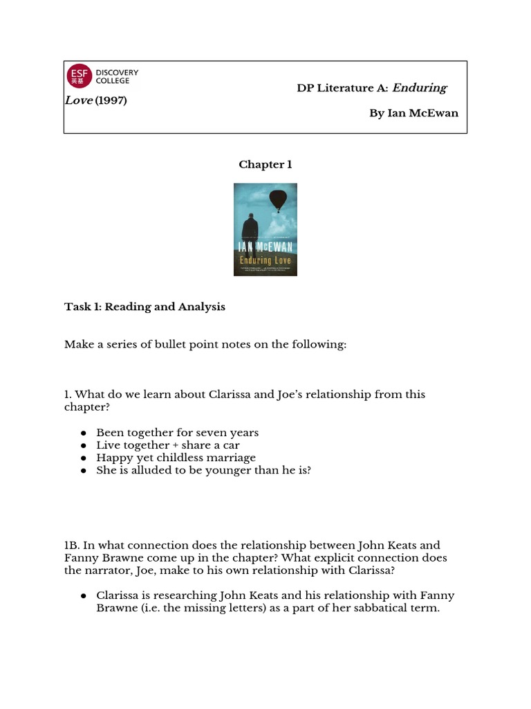 Analysis of Enduring Love Chapter 1 | PDF