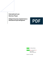 International Law Seminar Paper: Stuttgart University of Applied Science International Project Management