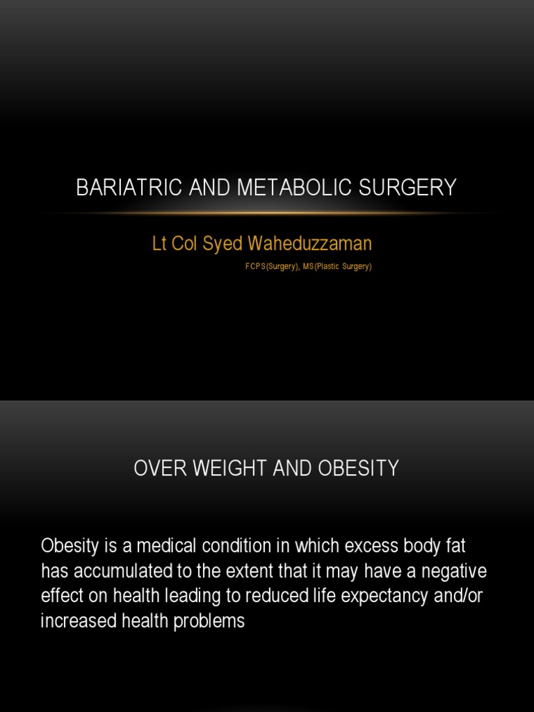 Bariatric Surgery Overview and Benefits | PDF | Bariatric Surgery | Obesity