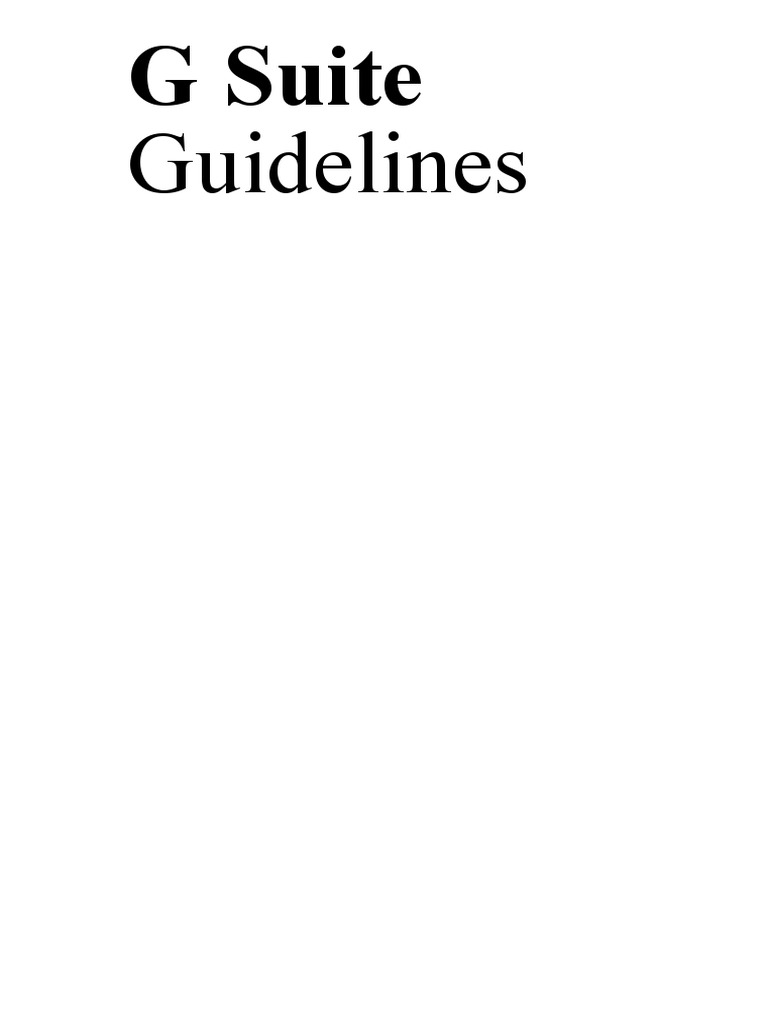 Guidelines G Suite Pdf Gmail Information Technology