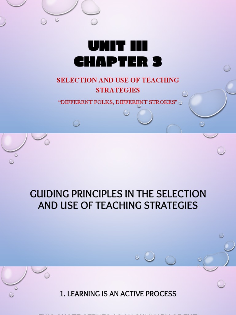 6 Selection and Use of Teaching Strategies | PDF | Learning Styles ...