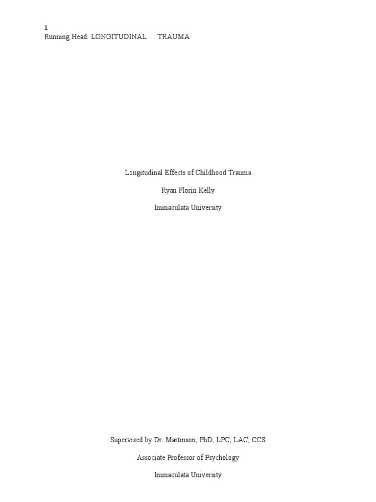 Longitudinal Effects of Childhood Trauma | PDF | Posttraumatic Stress ...