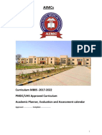 PMDC UHS Approved MBBS Curriculum Academic Planner Evaluation and Assessment Calendar