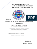 Hawassauniversity: The Effect of Leadrship On Performance of Employees in Case of Yirgalem Civil Service Adminstration