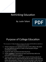 Rethinking Education: By: Justin Tallant