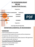 Islamic Entrepreneurship ISB 534: - Mudharabah (Profit Sharing)
