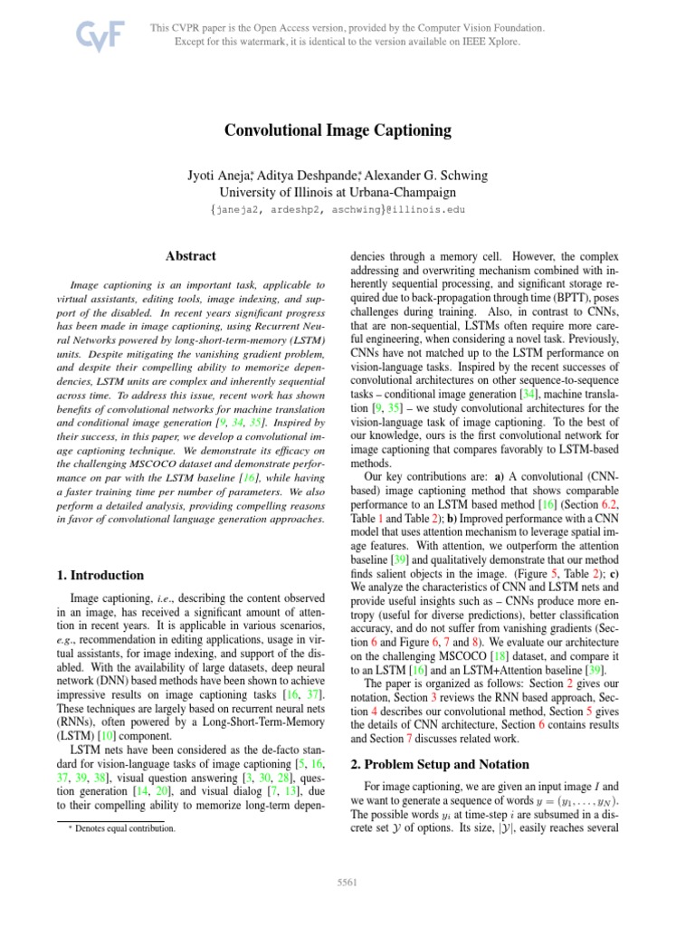 Convolutional Techniques for Image Captioning | PDF | Cybernetics ...