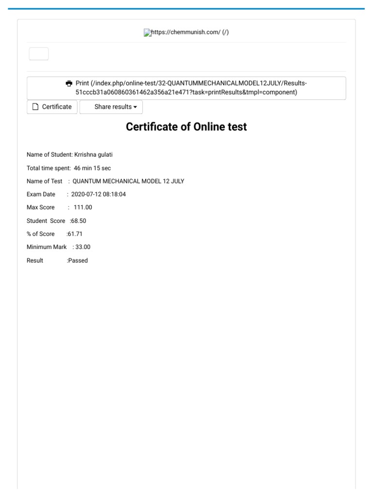 Quantum Mechanical Model Test Results | PDF | Login | Computer Security
