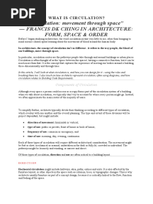 "Circulation: Movement Through Space" - Francis DK Ching in Architecture: Form, Space & Order