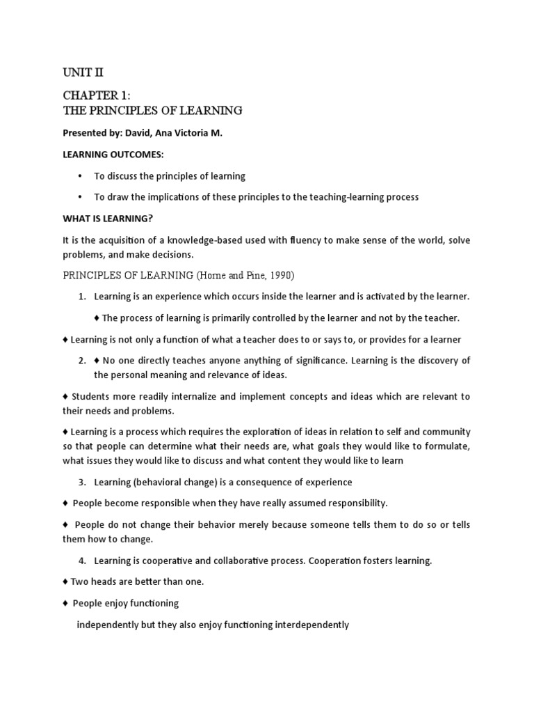 Principles of Learning Explained | PDF | Feeling | Neuropsychology