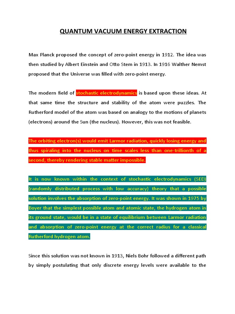 Quantum Vacuum Energy Extraction PDF Radiation