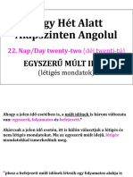 Négy Hét Alatt Alapszinten Angolul: 22. Nap/Day Twenty-Two (Déj Twenti-Tú)