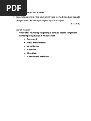 Soalan Kaunseling Silang Budaya  PDF