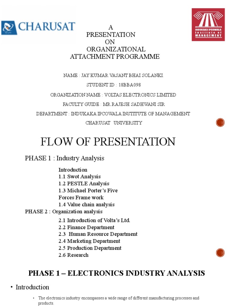 A Presentation ON Organizational Attachment Programme | PDF | Corporate ...