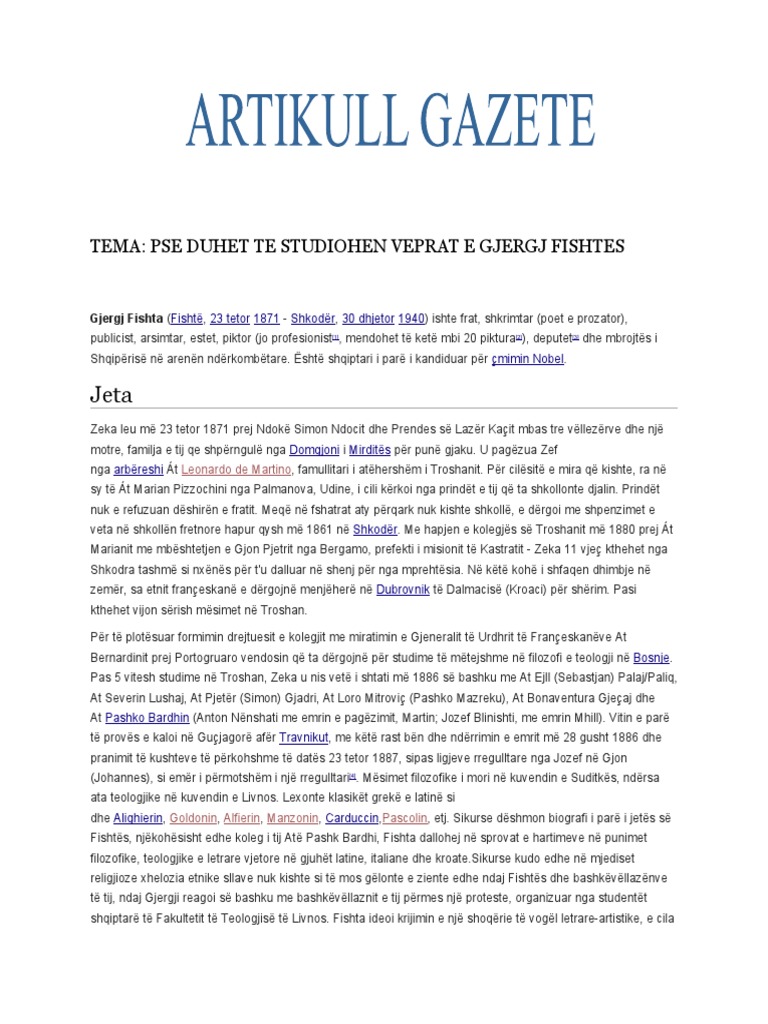 Artikull Gazete | PDF