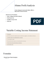 Cost Volume Profit Analysis