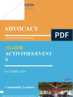 Advocacy Monthly Report for October 2020