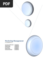 Marketing Management: Assignment No 1