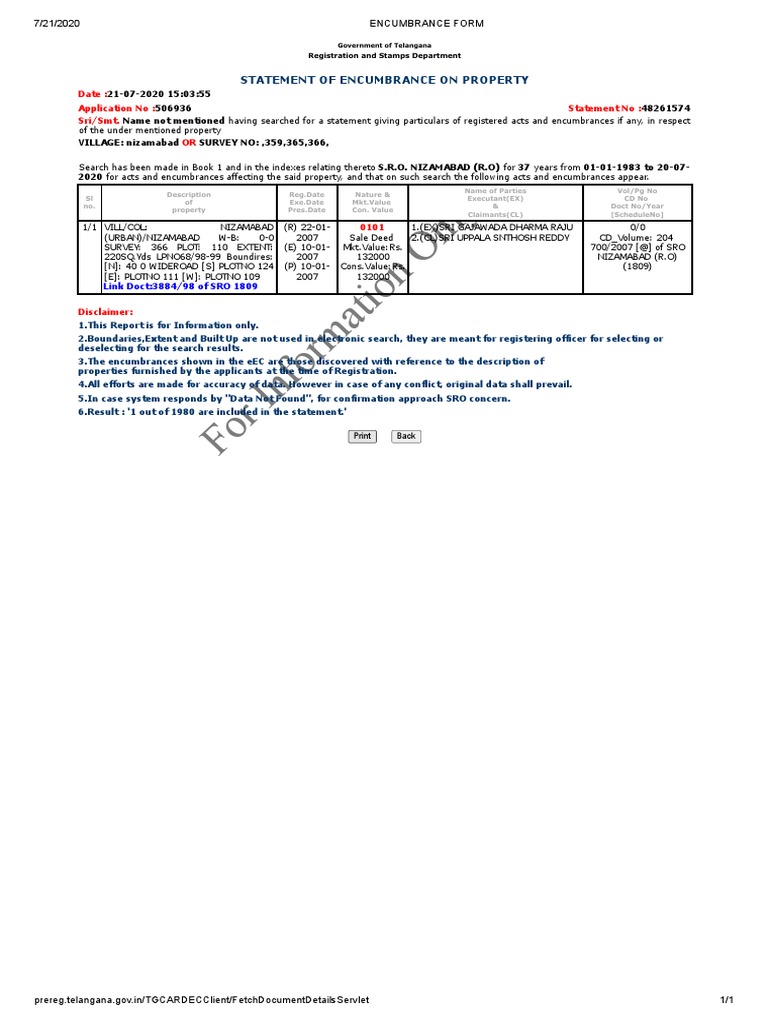 Encumbrance Form | PDF | Property | Business
