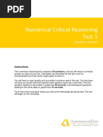 Numerical Critical Reasoning Test 1: Assessmentday