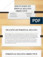 PRESENTATION ON PERSONAL SELLING OBJECTIVE