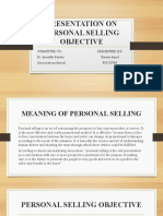 Presentation On Personal Selling Objective