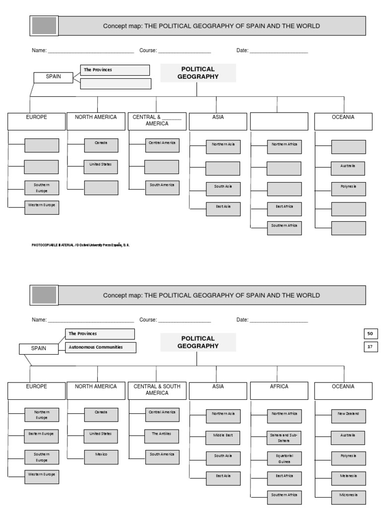 Concept Map The Political Geography Of Spain And The World Pdf