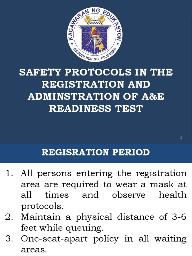 Safety Protocols in The Registration and Adminstration of A&E Readiness ...