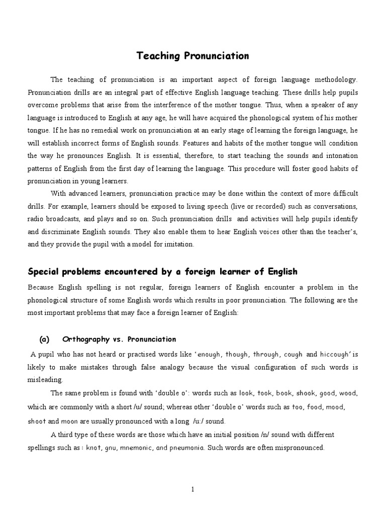 Teaching Effective English Pronunciation | PDF | English Language | Plural