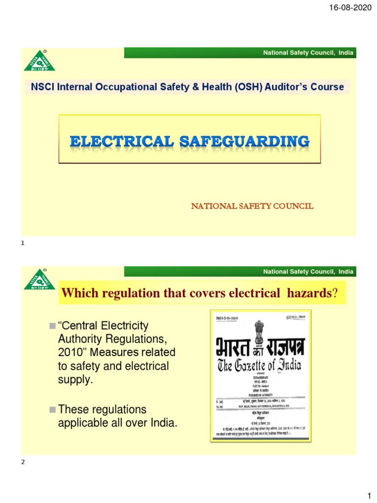 Electrical Safety Regulations Overview | PDF | Electricity ...