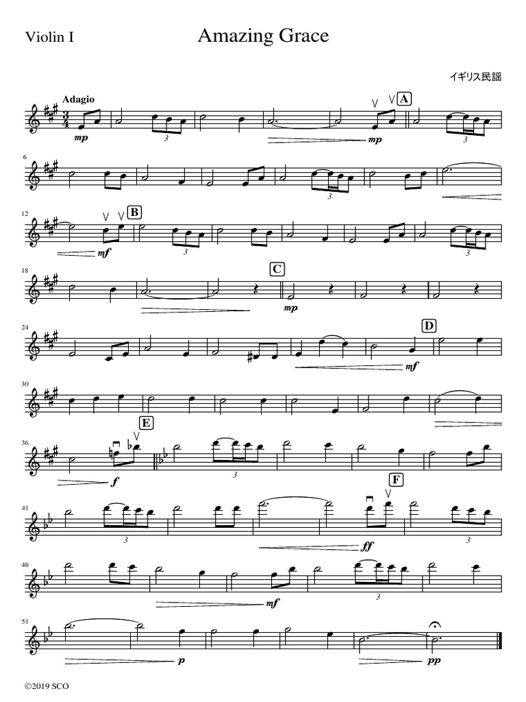 Amazing Grace String QuartetViolin I PDF PDF