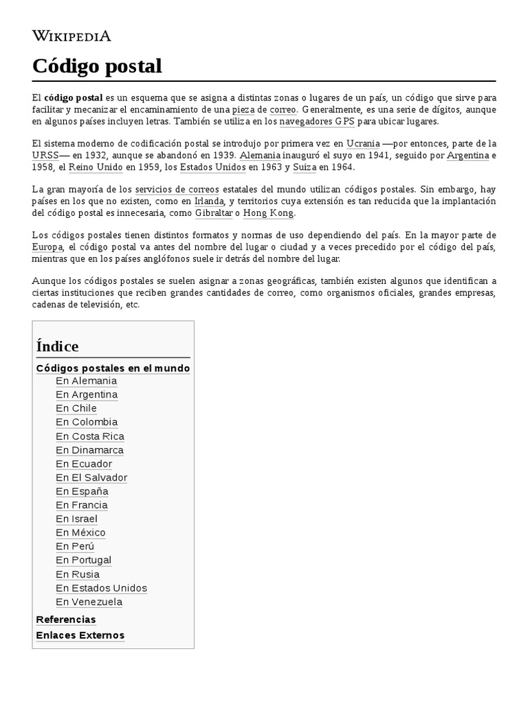Significado y uso del código postal | PDF | Comunicación escrita ...
