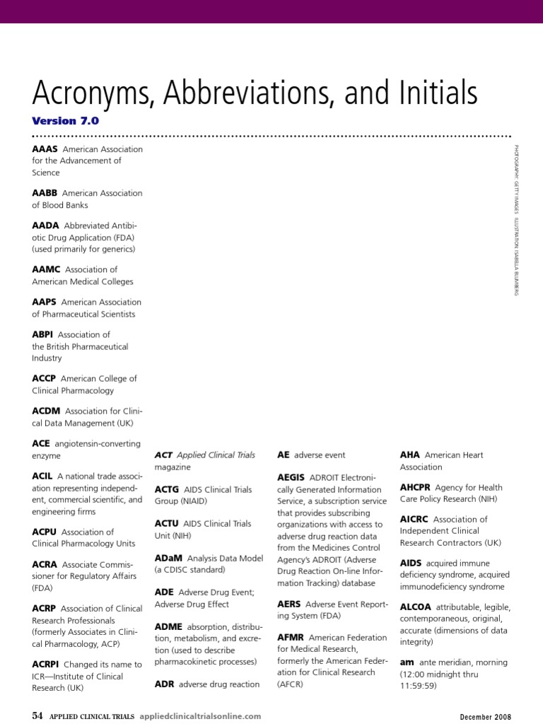 acronyms_abbreviations_and_initials Food And Drug Administration