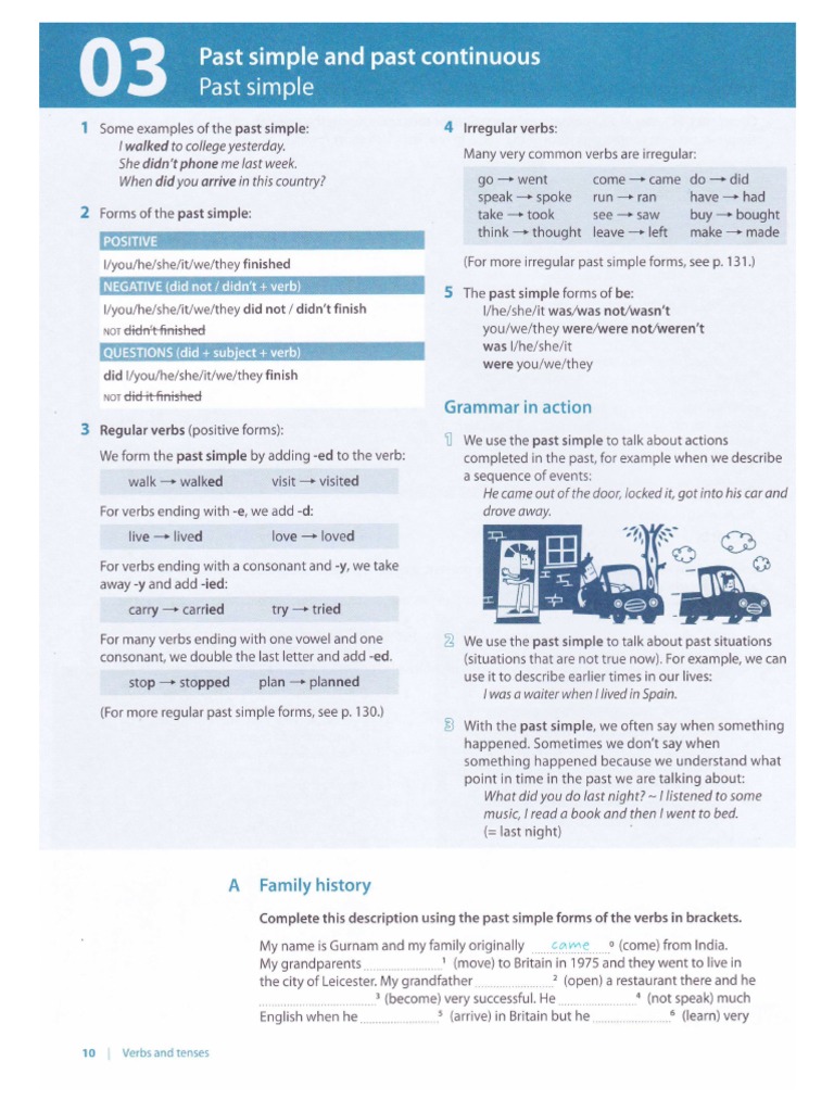 Past Simple - Continuous PDF | PDF