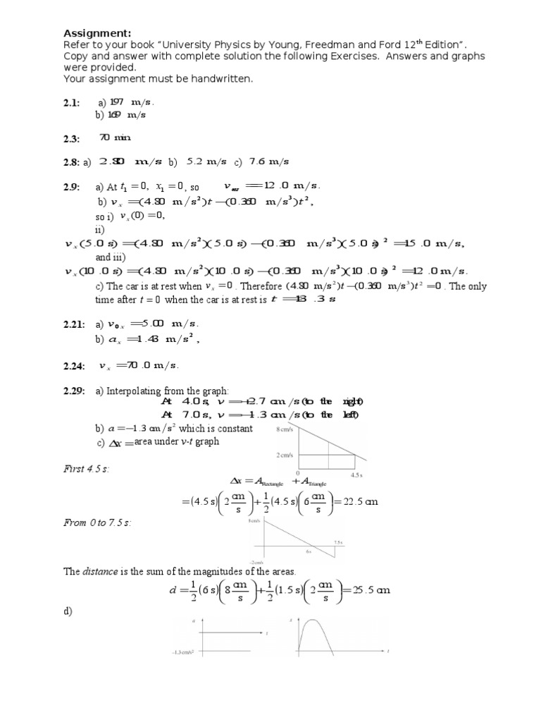 Physics Assignment Solutions | PDF | Teaching Mathematics | Nature