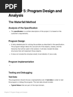 Chapter 5: Program Design and Analysis: The Waterfall Method