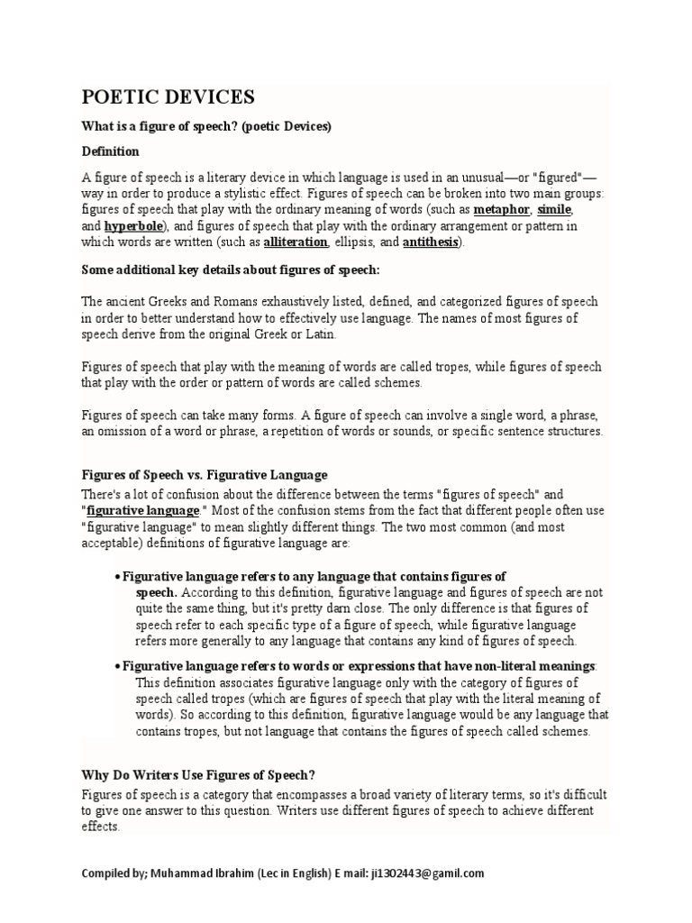 Figures of Speech With Examples | PDF | Poetry | Irony