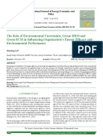 The Role of Environmental Uncertainty, Green HRM and Green SCM in Influencing Organization's Energy Efficacy and Environmental Performance