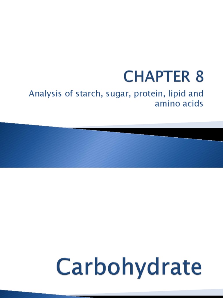 Comprehensive Carbohydrate and Protein Analysis | PDF | Carbohydrates ...